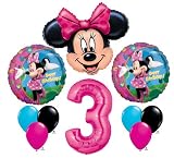Minnie Mouse #3 3rd Third Happy Birthday Balloon Party Set Mylar Latex Disney