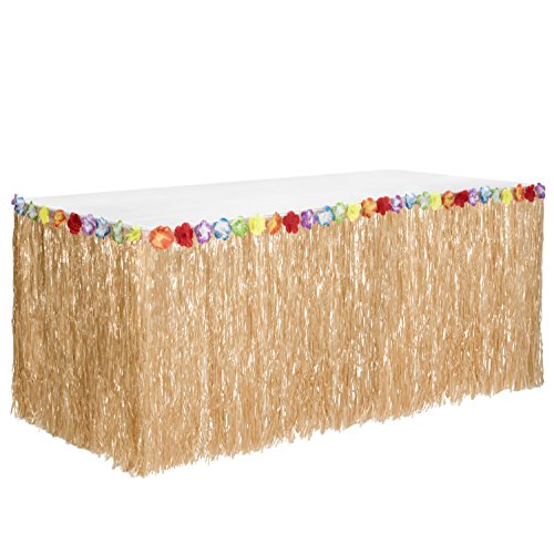 6 Hawaiian+Luau+Grass+Table+Skirt