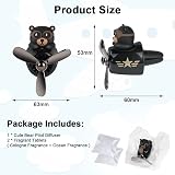 URAQT Bear Pilot Retro Car Air Freshener with 2 Fragrance Tablets Black view 2