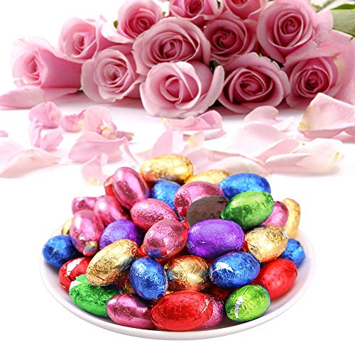 Dreamtop 800 Pieces 3.15"x3.15" Square 8 Colors Chocolate Candy Wrappers Aluminium Foil Packaging for DIY Chocolate Candy Packaging and Decoration