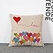 Set of 4 Sofa Throw Pillow Covers, YIFAN 1717 Inch Colorful Love Heart Decorative Pillowslip Square Fashion Throw Pillow Case Cushion Cover Home Decor