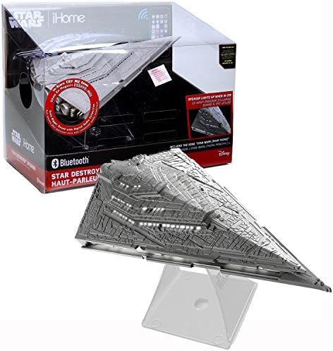 eKids iHome Star Wars Series Bluetooth Speaker with Base - STAR DESTROYER Speaker with Light Up Feature and Star Wars Main Theme