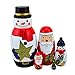 Aliyaduo 5 Pcs Wooden Russian Nesting Stacking Dolls Santa Claus Russian Matryoshka Dolls for Kids Christmas Birthday Toy Gift