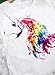 Futurino Women's Summer Colorful Bow Tie Unicorn Print Short Sleeve T-shirt Tops (M, Rainbow Feather)
