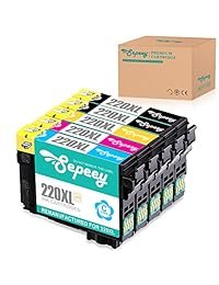 Sepeey - Cartuchos de tinta remanufacturados de repuesto para impresoras Epson 220 220XL 220 XL T220, de alto rendimiento, para impresoras Epson WF-2750 WF-2760 WF-2630 WF-2650 WF-2660 Expression Home XP-420 XP-320 XP-424 (5 unidades)