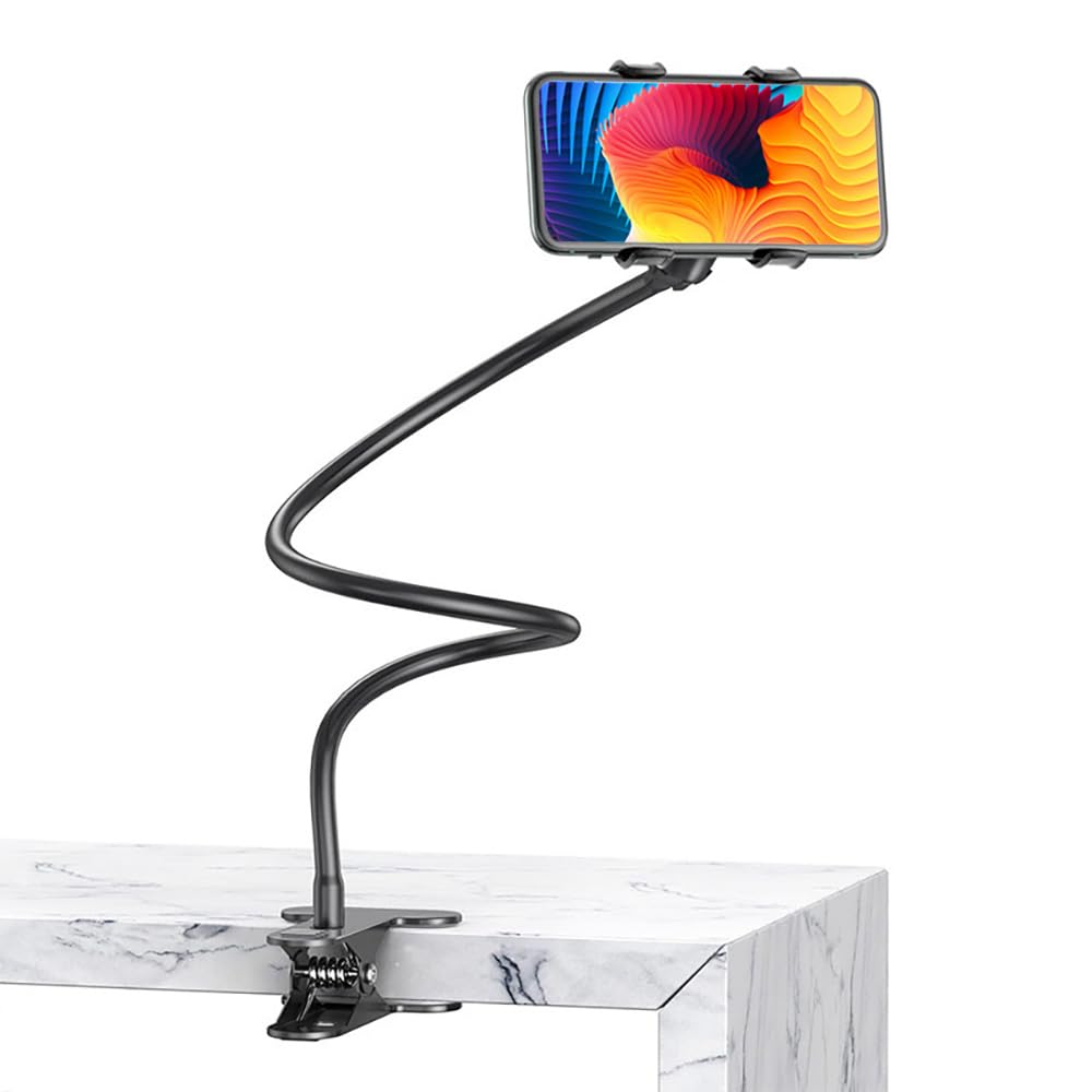 Photo 1 of Hslyee Lazy Phone Stand - Suitable for Fixing on Tables, Chairs, and headboards,Universal 360 Degree Flexible Bracket Long Arm Clip Clamp Mount for Bed