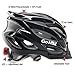 GoMax Aero Adult Safety Helmet Adjustable Road Cycling Mountain Bike Bicycle Helmet Ultralight Inner Padding Chin Protector and visor w/ Rear LED Tail Light adjust