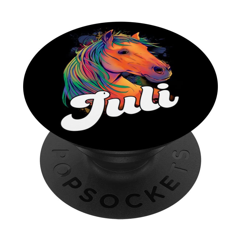 JULI - Adorable girl name with beautiful Horse PopSockets Swappable PopGrip