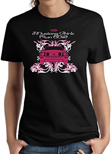 Licensed Ford Ladies Shirt Mustang Girls Run Wild Women's Missy S-3XL