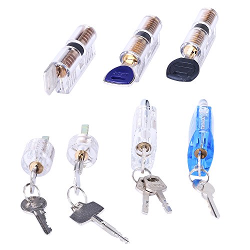 LM Transparent Padlock Set Solid Build,Gift and Practice Idea (7pcs)