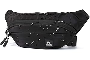 HYC00 Black Large Fanny Pack for Men Women Plus Size Waist Waterproof, Gym Outdoor Fashion Belt Waist Bag Pack Pouch for Men with Zipper Adjustable Strap,Nylon