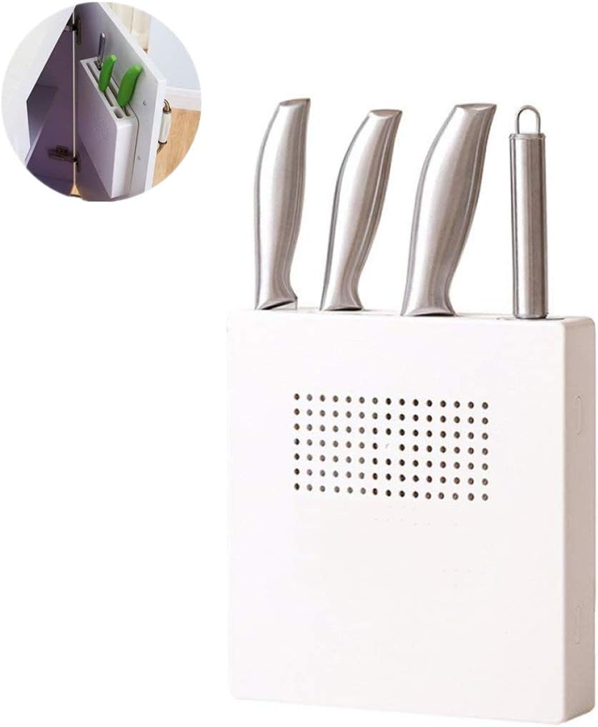 Multi-Function Plastic Kitchen Knife Storage Block,Hidden Knife Holder Organizer Block,Kitchen Tools Storage Racks Hanging Wall for Organizing and Storaging Kitchen Knives (Without Knives)