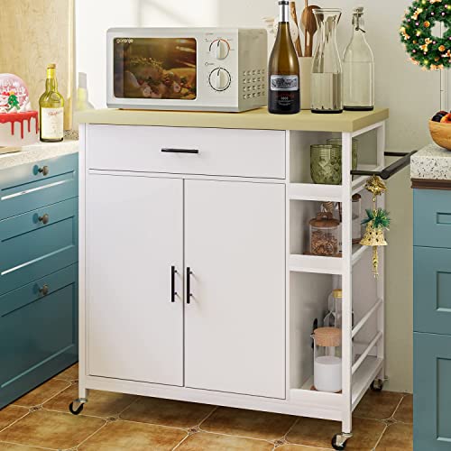 Hasuit Kitchen Island Cart with Storage, Rolling Kitchen Island with