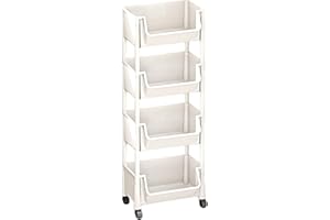 Utility Rolling Cart, Multi-Layer Rolling Cart Organizer with Wheels, Heavy-Duty Storage Organizer for Livingroom, Bathroom &