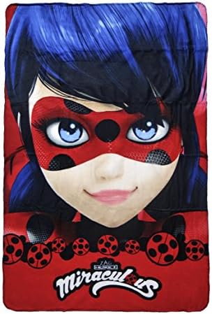 Made in Trade Miraculous, The Adventures of the Ladybug A Child And Black Cat 2200 – 2438 Fleece Blanket, 150 cm, Marinette, Multi-Color