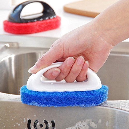 Kitchen sponge Pool brushes bathtub scrub brush kitchen scrub sponges bathroom scrubber shower brush cleaning Handle Sponge Cleaning Set of 2 - Thumbnail 5