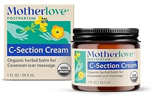 Motherlove C-Section Cream (1oz) Organic Herbal Nourishing Scar Cream—Soothes Discomfort While Minimizing Appearance & Reducing Scar Tissue Build-up—Non-GMO, Cruelty-Free