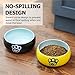 YHY Porcelain Dog Bowls for Food and Water, 55 oz Pet Feeder Bowl with Delicate Paw Printed, Suitable for Medium/Large Size Dog Dish, Muticolor