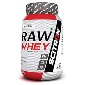 Scitron Raw Whey (100% Whey Protein Concentrate, 24g Protein, 0g Sugar, 33 Servings, Essential & Non-Essential Amino…