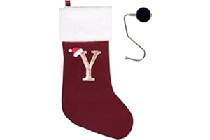infleesh 20 Inches Monogrammed Christmas Stockings with Letters,Super Soft Christmas Stockings Large Monogram Stockings Red Letter Stockings for Christmas Holiday Xmas Gift…