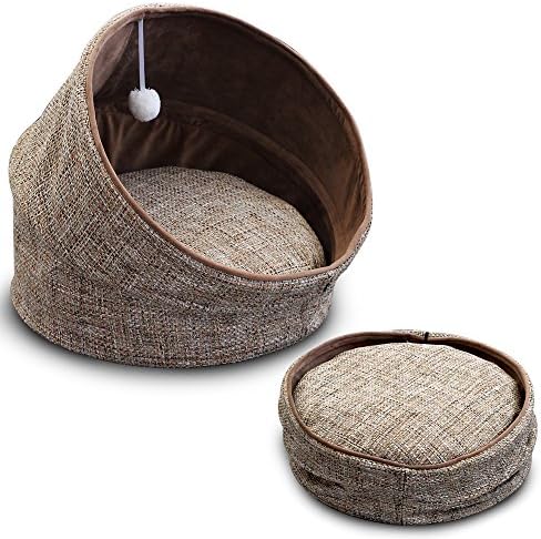PET GROW 2 in 1 Cat Bed Cave House for Hamster Squirrel Small Animal, Cozy Pet Cat Sofa- Fade Resistance, Non Skid Kittens Bed Cat Condo Pet Bed