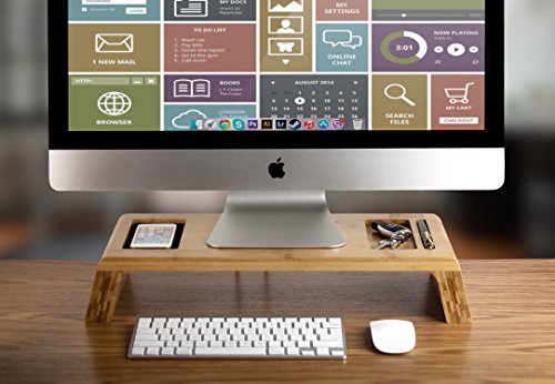 Prosumer's Choice Natural Bamboo Monitor Stand Riser | Desktop Organizer(Certified Refurbished)