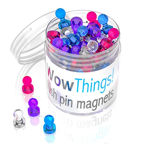 24 Bright Colored Magnets Small Pins - Magnetic Fridge Magnets for Adults - Magnetic Refrigerator Magnets Heavy Duty - Colorful Push Pins Decorative Magnets - Kitchen Fridge Magnets, Teacher Magnets