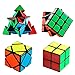 Monilon Speed Cube Set, [4 Pack] Kids Toys Magic Cube Bundle Smooth Brain Teaser Puzzles 2X2 3X3 Pyramid Skewb Pack, Gifts Toys for Kids Boys Girls Adults Ages 6 7 8 9 10 11 12 + Years Old