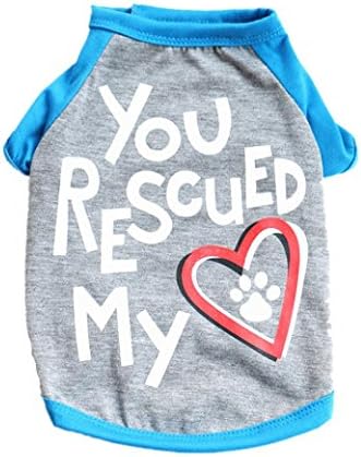 kaifongfu Pet T-shirt,Puppy Spring and Summer Pet Dog Footprints Love Vest Small Dog Cat Pet Clothes T Shirt (M, Gray)