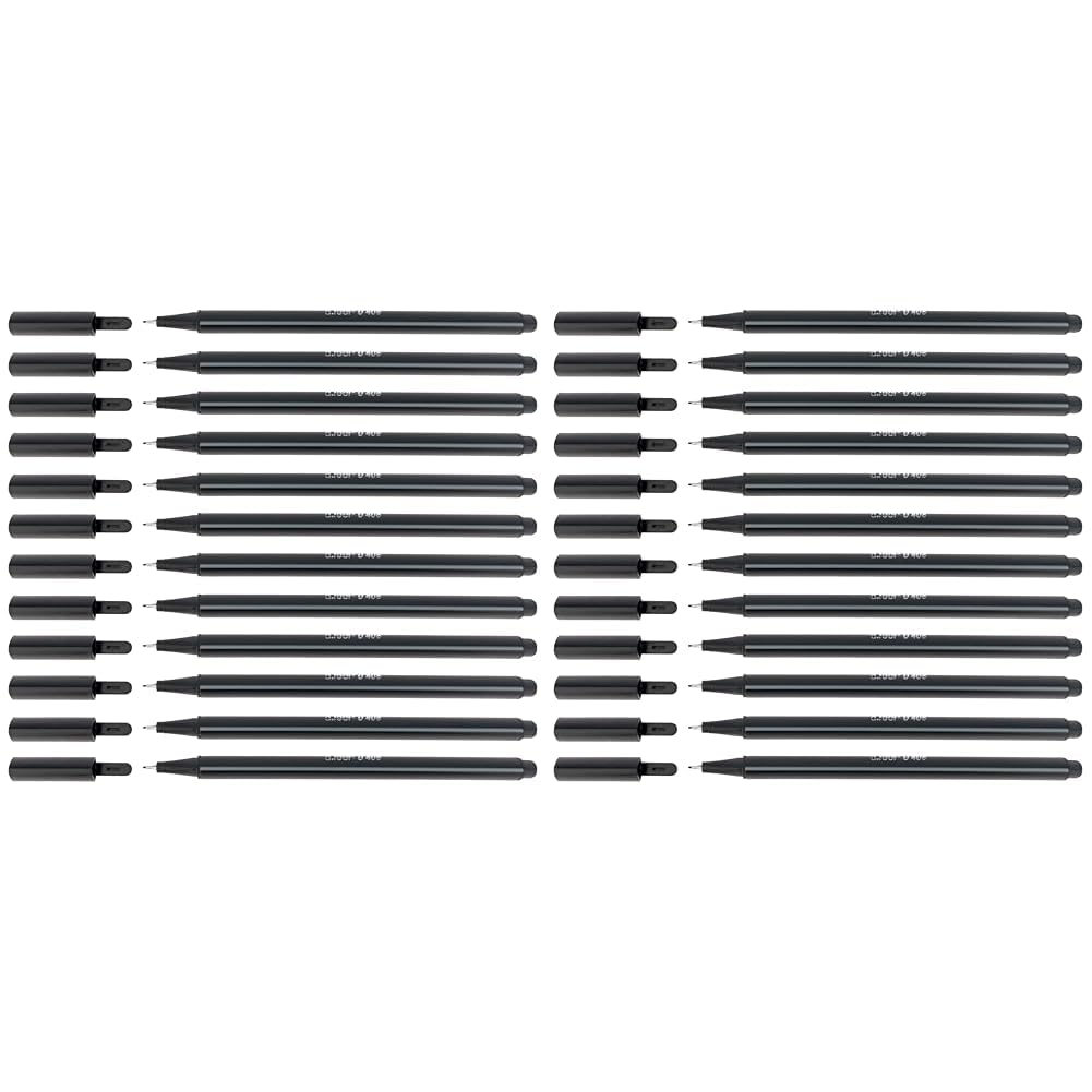 D.RECT D408 Fineliner Pens, Suitable for Everyday Use, Writing and School Supplies, Fine Line Width Approx. 0.4 mm, for School, Office and Home, Pack of 24, Black