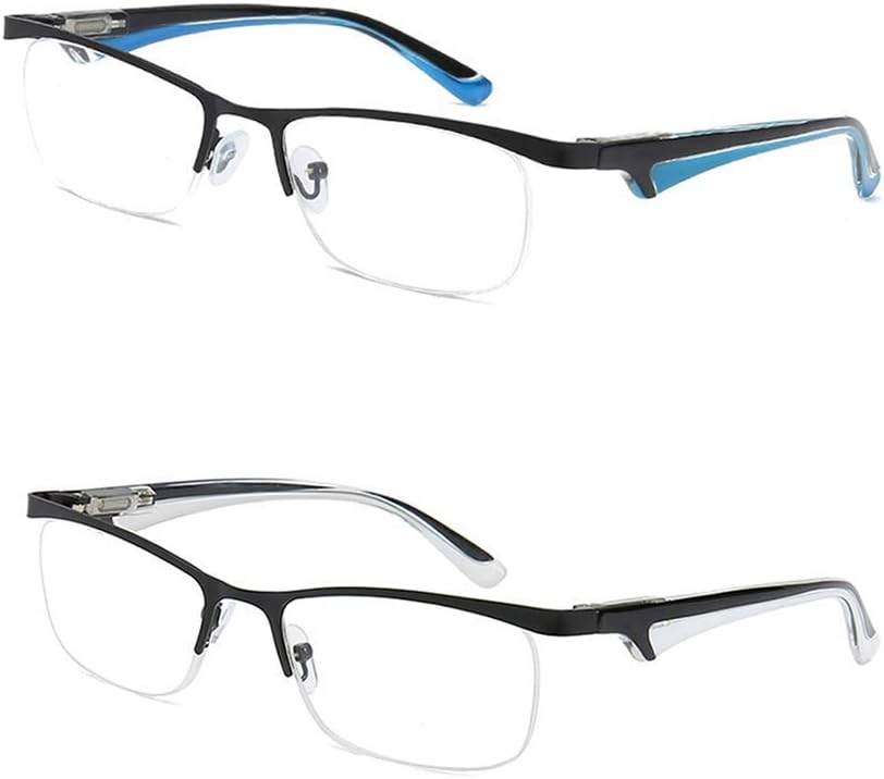 KoKoBin Half Frame Reading Glasses 2 Pairs Metal Half