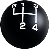 DEWHEL Black/White Ball Aluminum 4 Speed 5/16-18 Shift Knob Compatible with Muncie &amp; Other SHIFTERS