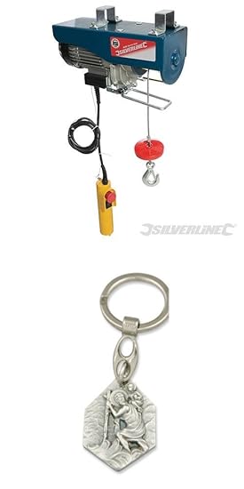Silverstorm-Elektroseilzug, 900 W, 500 kg, Seilwinde, Flaschenzug, Hebezug, Winde (929977442463) mit Anhänger Hlg. Christopho