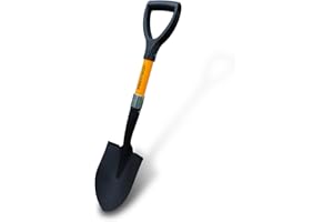 HORIJUNKE Kids Shovels, Short Handle Shovel, Small Shovel, Shovels for Gardening 27-inch, Camping Shovel, Metal Sand Shovel, Metal+Fiberglass(Orange)