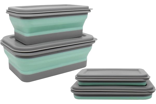 GKYZBB 2pcs Food Grade Silicone Collapsible Bowls with lids Lunch Boxes, Portable Expandable Food Storage containers, Camping