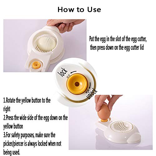 Egg Slicer,Egg Slicer for Hard Boiled Eggs ,Egg Cutter with Egg Piercer