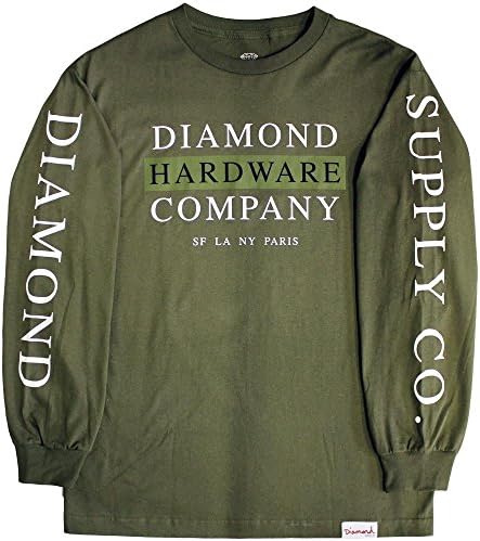 Diamond Supply Co Hardware Stack Long Sleeve T-Shirt Military Green