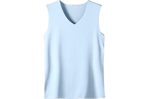 WENKOMG1 Mens Ice Silk Tank Tops Lightweight Sleeveless Workout Shirt V Neck Breathable Casual Traceless Undershirt