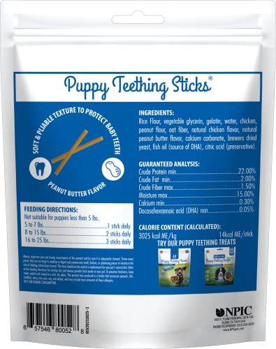 N-BONE PUPPY TEETHING STICKS PEANUT BUTTER FLAVOR, 3.74-OZ BAG