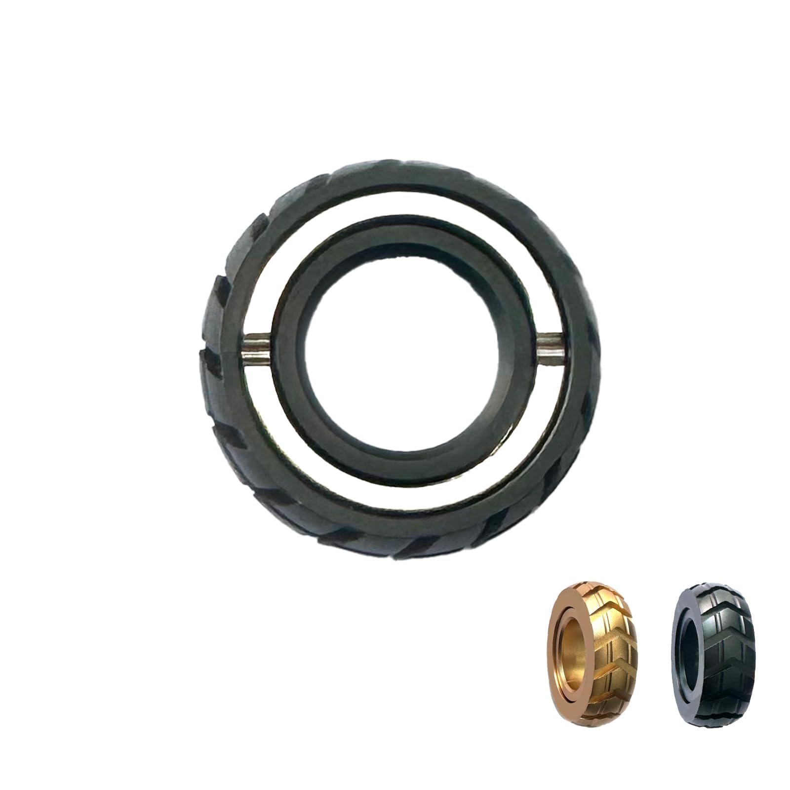 Buffcy Fidget Slider Fidget Toy Ring, Metal Magnetic Fidget Rings, Fidget Toy for Adults, Stress Relief Toys, Gifts for Boyfriend, Husband and Father (Black)