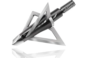 Broadheads 100 Grain Fixed Blade 4-Pack Archery Crossbow Broadheads 1+1/4 Inch Cut Diameter Carbon Steel Ferrule