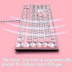 Pink Typewriter Keyboard and Mouse,Retro Vintage