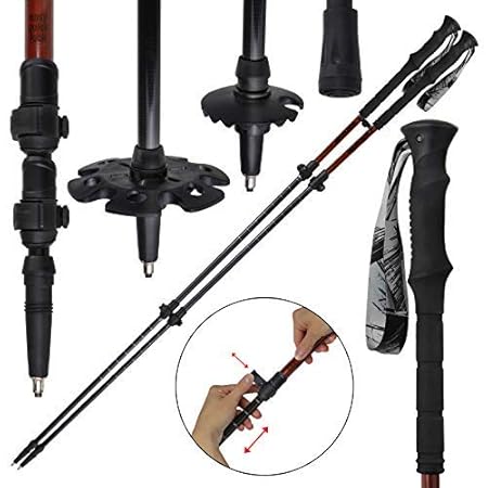 ALIPIDEX Teleskopstöcke Trekkingstöcke aus Carbon mit Klemmverschluss