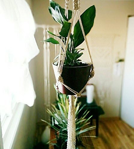 Cotton Macrame Plant Hanger, Hanging Planter, Candle Bowl Holder