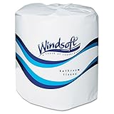 Windsoft 2400 Single Roll Two Ply Premium Bath Tissue (Case of 24 Rolls)