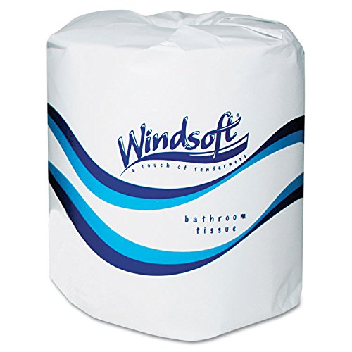 Windsoft 2400 Single Roll Two Ply Premium Bath Tissue (Case of 24 Rolls)