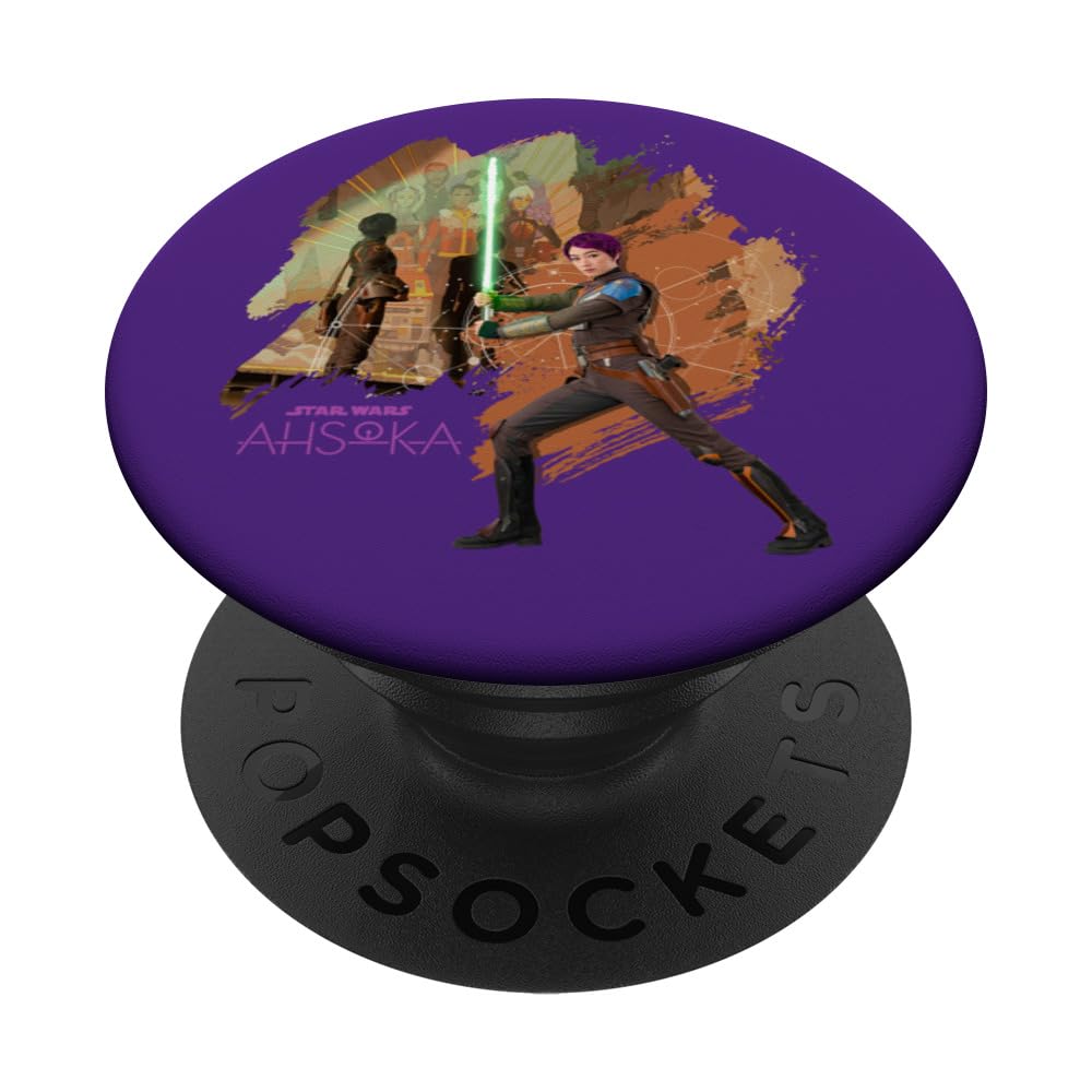 Star Wars Ahsoka Part Two Sabine Wren Mural and Lightsaber PopSockets Swappable PopGrip