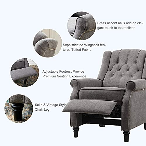 YANXUAN Pushback Recliner Chair, Tufted Armchair with Padded Seat