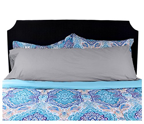 100% Cotton Body Pillow Case Cover (True Gray); 20 x 54 Inches
