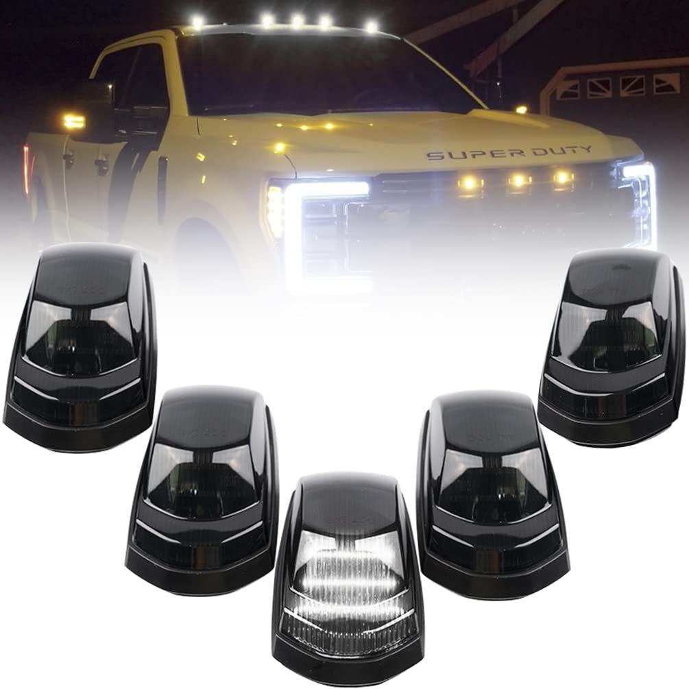Photo 1 of NJSBYL LED Top Cab Lights for 2017-2024 F-ord F250 F350 F450 F550 Super Duty Pickup Trucks Front White LED Roof Cab Marker Clearance Marker Lamps Black Lens